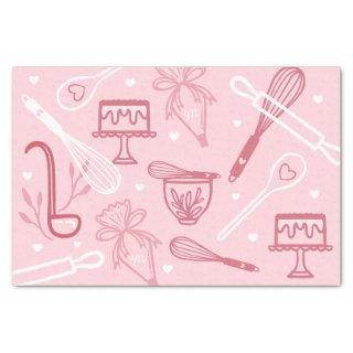 Fun Pink Baking & Cooking Utensil Pattern Tissue Paper