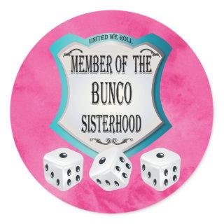 Fun Pink Bunco Fundraiser Classic Round Sticker