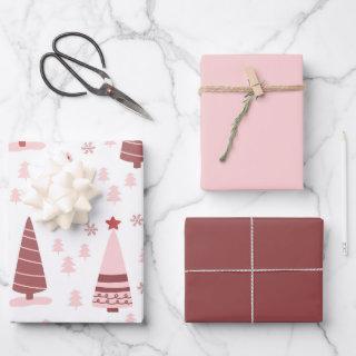 Fun Pink Christmas Trees  Sheets