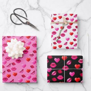Fun Pink White & Black Hearts & Kisses Valentine's  Sheets