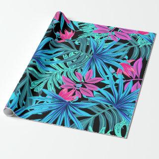 Fun Psychedelic and Glowing Neon Tropical Leaves
