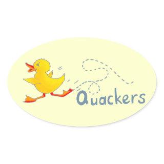 Fun quackers yellow mad duck stickers