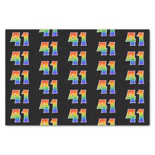 Fun Rainbow Spectrum Pattern "41" Event Number Tissue Paper