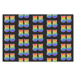 Fun Rainbow Spectrum Pattern "55" Event Number Tissue Paper