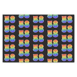 Fun Rainbow Spectrum Pattern "58" Event Number Tissue Paper