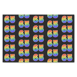 Fun Rainbow Spectrum Pattern "65" Event Number Tissue Paper