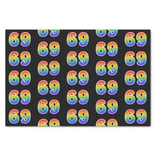 Fun Rainbow Spectrum Pattern "69" Event Number Tissue Paper