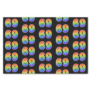 Fun Rainbow Spectrum Pattern "69" Event Number Tissue Paper