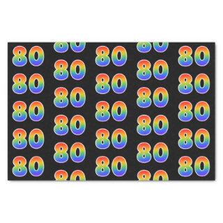 Fun Rainbow Spectrum Pattern "80" Event Number Tissue Paper