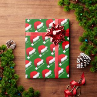 Fun Red Santa Claus Hat HOHOHO On Green