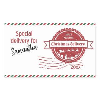 Fun Santa's Special Delivery Christmas Rectangular Sticker