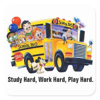 Fun School Bus Driver Party T Shirts Personalized Square Sticker