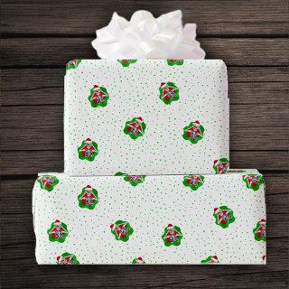 Fun Skeletons Ornaments Santa Hats Spatter shapes