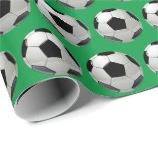 Fun Soccer Ball Pattern on Green