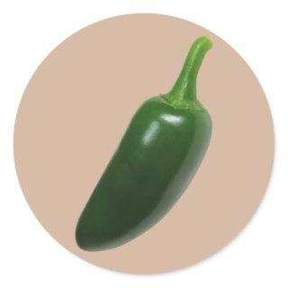 Fun & Spicy Jalapeno Pepper Classic Round Sticker