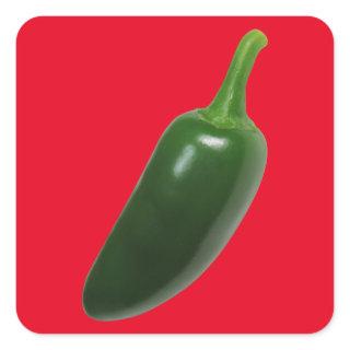 Fun & Spicy Jalapeno Pepper Square Sticker