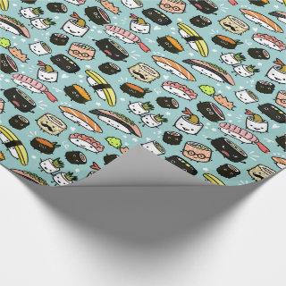 Fun Sushi Characters Patterned Kawaii Cute