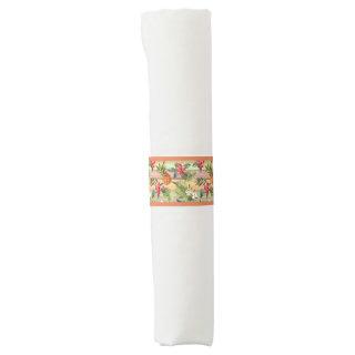 Fun Tropical Pineapple Fruit Floral Leaves Pattern Napkin Bands