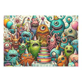 Fun Weird Creatures at a Birthday Party  Sheets