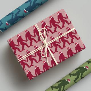Fun & Whimsical Bigfoot Santa in Blue, Green, Red  Sheets