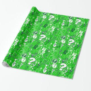 Fun White and Green Pattern of Question Marks