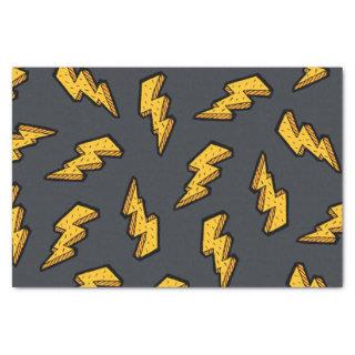 Fun Yellow Grey Lightning Bolt Pattern Tissue Paper