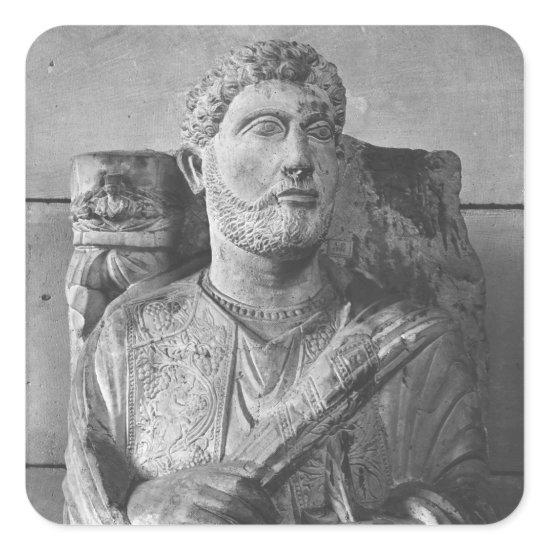 Funerary relief of Jarhai, from Palmyra, Syria Square Sticker