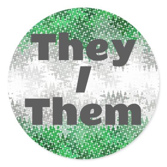 Funky Customizable Pronoun Grayromantic Pride Flag Classic Round Sticker