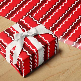 Funky Red and White Scallop Stripe