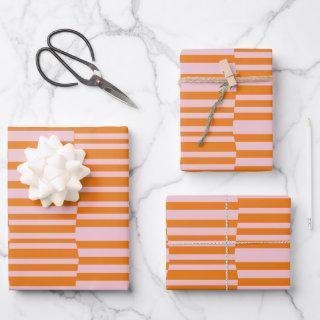 Funky Stripes in Orange and Soft Pink  Sheets