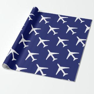 Funky White Plane Blue Background Pilot Aviation