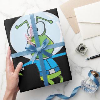 Funny Alien with Ray Gun Sci-Fi Space Invader
