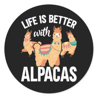 Funny Alpaca lover Classic Round Sticker