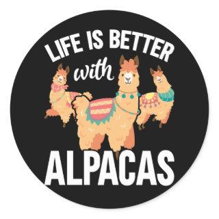 Funny Alpaca lover Classic Round Sticker