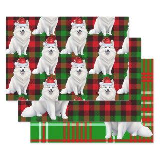 Funny American Eskimo Christmas Dog Red Plaid  Sheets