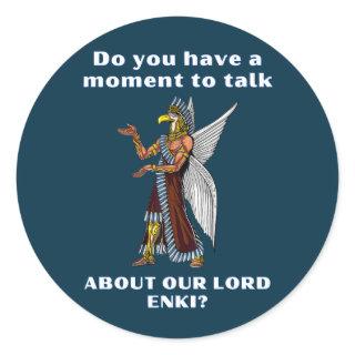 Funny Ancient UFO Annunaki Alien Classic Round Sticker