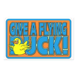 FUNNY ANGRY DUCK 4X4 DUCKING DESIGN RECTANGULAR STICKER