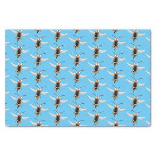 Funny angry hornet wasp cartoon illustration  tissue paper