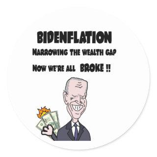 Funny Anti Biden Bidenflation Inflation Classic Round Sticker