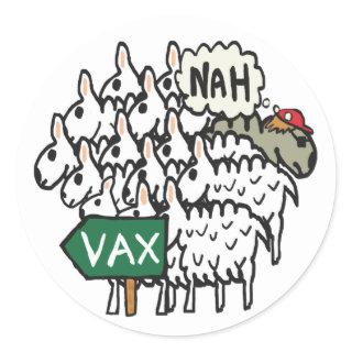Funny Anti Vax Sheep Classic Round Sticker