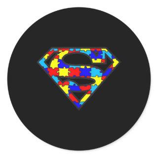 Funny Autism Awareness Superhero T-Shirt170  Classic Round Sticker