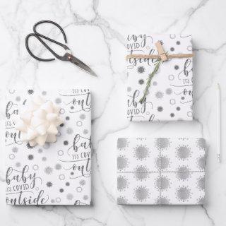 Funny BABY ITS COVID OUTSIDE Silver Glitter  Sheets