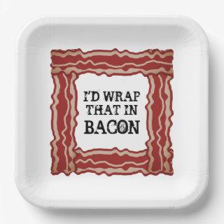 Funny bacon paper party plates for pork meat lover