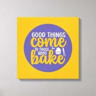 Funny Baking Baker Kitchen Typography Retro Art Canvas Print
