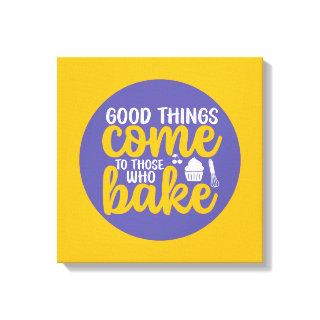 Funny Baking Baker Kitchen Typography Retro Art Canvas Print