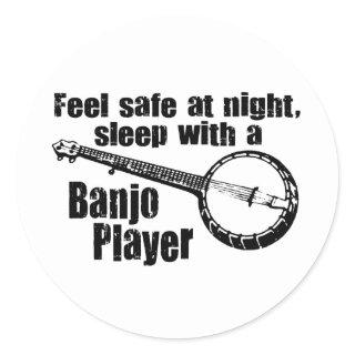 Funny Banjo Classic Round Sticker