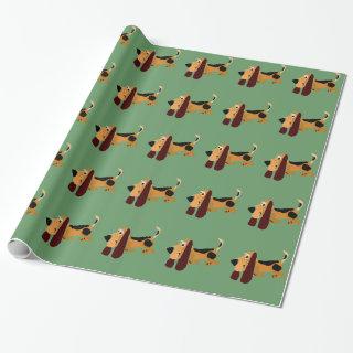 Funny Basset Hound Primitive Art
