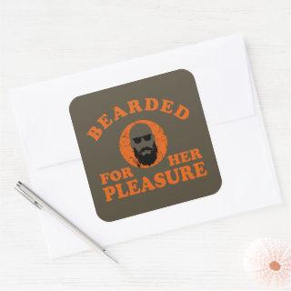 funny bearded quote square sticker