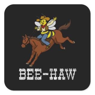 Funny Bee Gift Kids Cowboy Gifts Boys Girls Horse Square Sticker