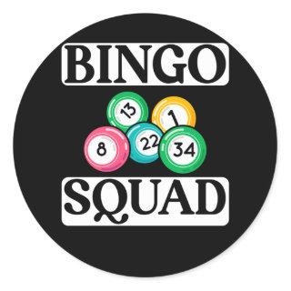 Funny Bingo Squad Saying Bingo Classic Round Sticker